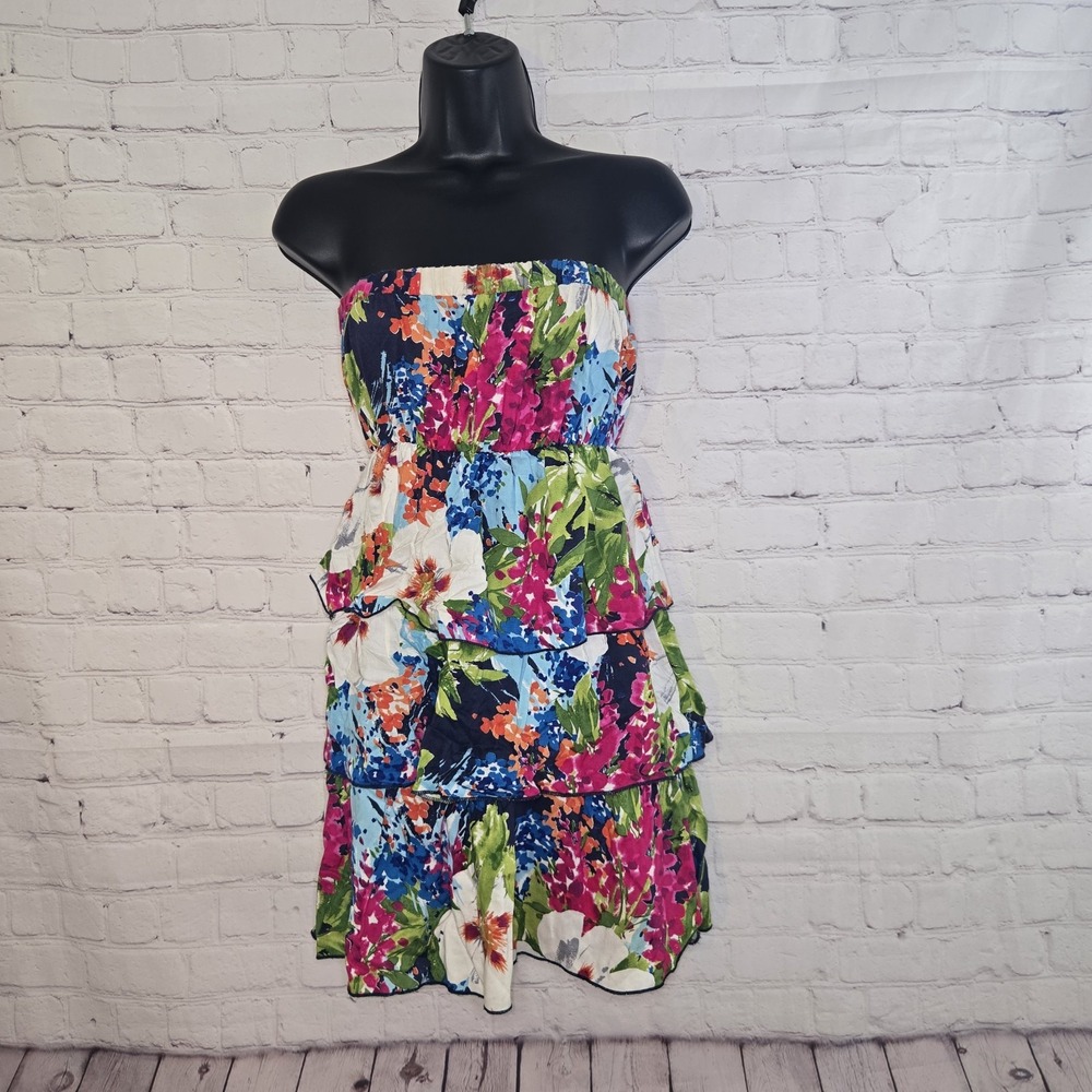Y2k Tiered Floral Tube Topic Tu Oc Mini Dress Body Central S Made In Usa